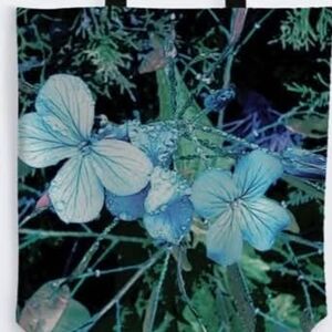 Floral Tote Bag with Blue Flowers